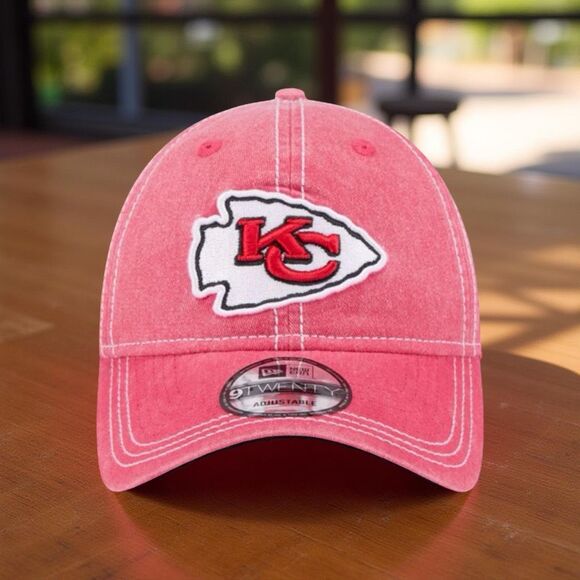 New Era Kansas City Chiefs Washed Contrast 9TWENTY Adjustable Back Hat Cap NEW - Picture 1 of 7